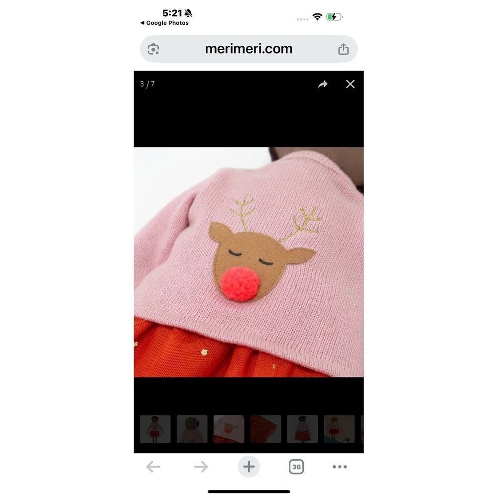 Meri Meri Holly Festive Christmas Holiday rag cloth Plush Doll with Braided Hair